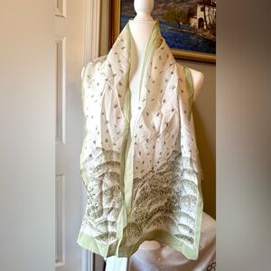 Elegant Green and White Scarf